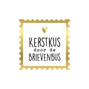 Sticker Kerstkus door de brievenbus - 50mm - 10x